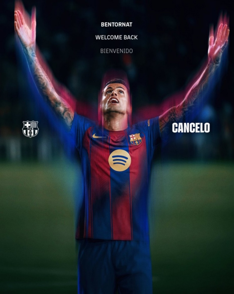 kaiyun-巴萨重新发布坎塞洛租借回归海报，此前因手续未完成删除相关帖文